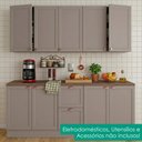 Ver imagem 2 de Cozinha Armario 6 Peças Balcao com Tampo 200 cm Unna Gris Poliman