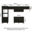 Ver imagem 4 de Armário de Cozinha Completa 330cm Preto Reims Madesa 01