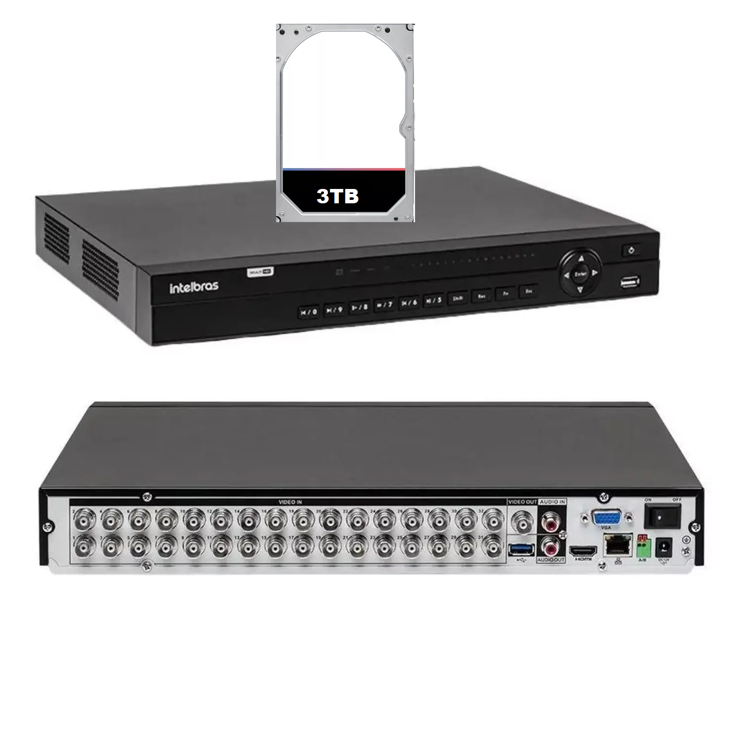 Kit Intelbras 32 Cameras Segurança 1120b Dvr 32 Canais Mhdx 1232 C/3tb - 2