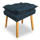 Ver imagem 3 de Kit 2 Puffs Decorativo Opala Suede Azul Marinho Pés Palito Dal Poz Estofados