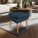 Ver imagem 2 de Kit 2 Puffs Decorativo Opala Suede Azul Marinho Pés Palito Dal Poz Estofados