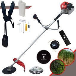 Roçadeira Anmax Cg430p-tb 43cc 2hp + Lâmina 3 Pontas, Lâmina 80 Dentes e Escova de Aço - 3