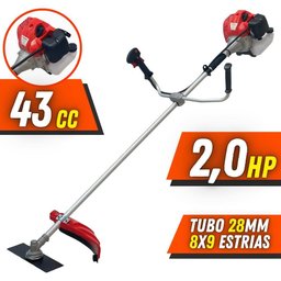 Roçadeira Anmax Cg430p-tb 43cc 2hp + Lâmina 3 Pontas, Lâmina 80 Dentes e Escova de Aço - 2