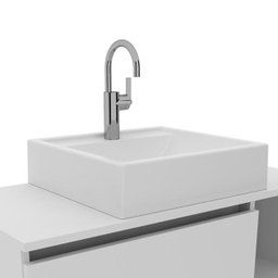 Kit Banheiro Com Cuba Inclusa Gabinete e Balcão Móvel Cor: Branco - 7