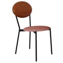 Ver imagem 4 de Kit 04 Cadeiras Estofada para Sala de Jantar Azuri Preto C01 Linho Rosê Courino Caramelo - Lyam