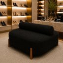 Ver imagem 2 de Poltrona Organica Ilha Bouclé p/ Closet e Consultório:Preto/Liso