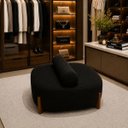 Ver imagem 4 de Poltrona Organica Ilha Bouclé p/ Closet e Consultório:Preto/Liso