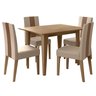 Conjunto Sala de Jantar Mesa Retangular Kate 120cm e 4 Cadeiras Linea Carvalho - Poliman - 1
