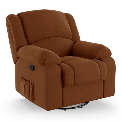 Poltrona do Papai Reclinável Melim Glider Giratória Massagem Vel Terracota Fh1 - D'Rossi