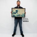 Ver imagem 2 de Quadro Decorativo a Grande Onda de Kanagawa em Moldura Caixa Tacolado Moldura Caixa Alta 4,5cm Branc