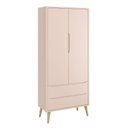 Ver imagem 1 de Guarda-Roupa Retrô 2 Portas Théo New Rosa Fosco com Natural - Reller