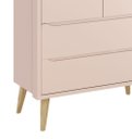 Ver imagem 3 de Guarda-Roupa Retrô 2 Portas Théo New Rosa Fosco com Natural - Reller