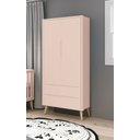 Ver imagem 2 de Guarda-Roupa Retrô 2 Portas Théo New Rosa Fosco com Natural - Reller