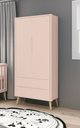 Ver imagem 2 de Guarda-Roupa Retrô 2 Portas Théo New Rosa Fosco com Natural - Reller