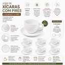 Ver imagem 3 de Jogo 6 Xícaras de Café com Pires Cerâmica Grace Collection Off White 90ml – 12 Peças