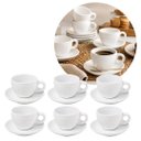Ver imagem 1 de Jogo 6 Xícaras de Café com Pires Cerâmica Grace Collection Off White 90ml – 12 Peças