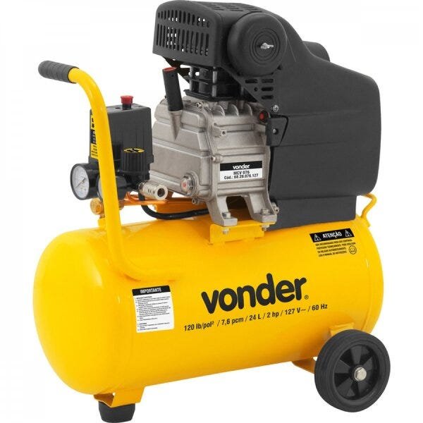 Moto Compressor de Ar mcv 076 76 Pcm 24 Litros Vonder 127V - 1