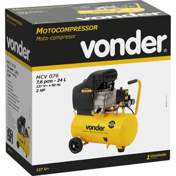 Moto Compressor de Ar mcv 076 76 Pcm 24 Litros Vonder 127V - 6
