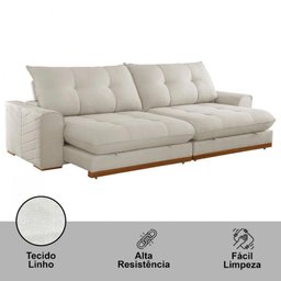 Sofá Argo Linho 02 Módulos 90 Cm B25cm Meu Sofá Online A302 Linho Branco - 2