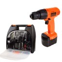 Ver imagem 1 de Kit Parafusadeira / Furadeira 3/8" 12V 100 Peças Black + Decker CD121K100-BR CD121K100-BR