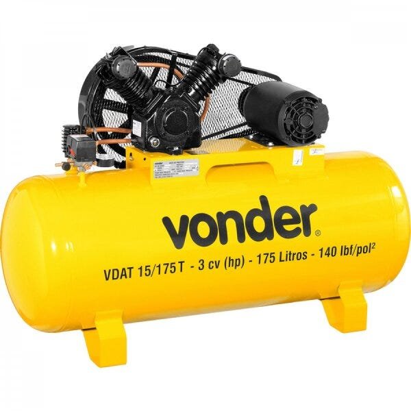 Compressor de Ar Vdat 15/175T Trifásico/380 V Vonder 220V - 1