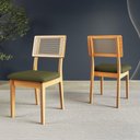 Ver imagem 4 de Kit Mesa de Jantar Orgânica Ripada 6 Lugares Tampo em MDF com Cadeiras Estofadas 160cm Dalla Costa