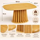Ver imagem 6 de Kit Mesa de Jantar Orgânica Ripada 6 Lugares Tampo em MDF com Cadeiras Estofadas 160cm Dalla Costa