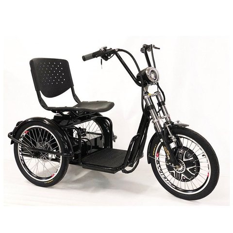 Triciclo Elétrico Lithium Freio a Disco com Ré Farol e Alarme Fox Preto - Duos Bike