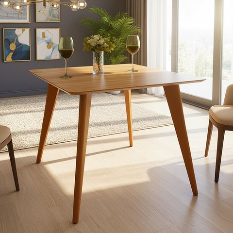 Mesa para Sala de Jantar 90cm Slim Madeira Marrom/Castanho