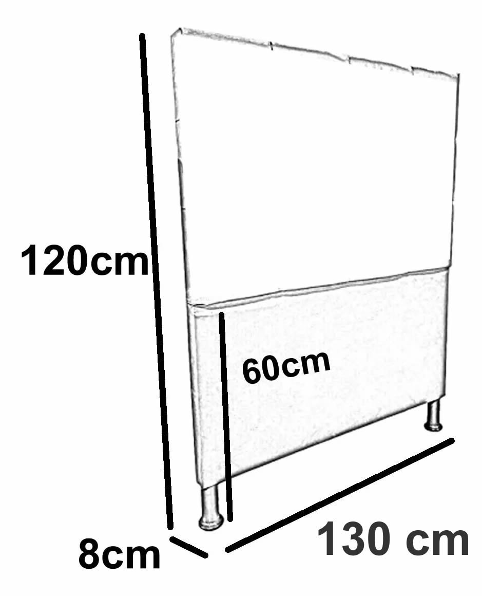 Cabeceira de Cama Box Viúva 130cm Estofada Lari Marrom - 3