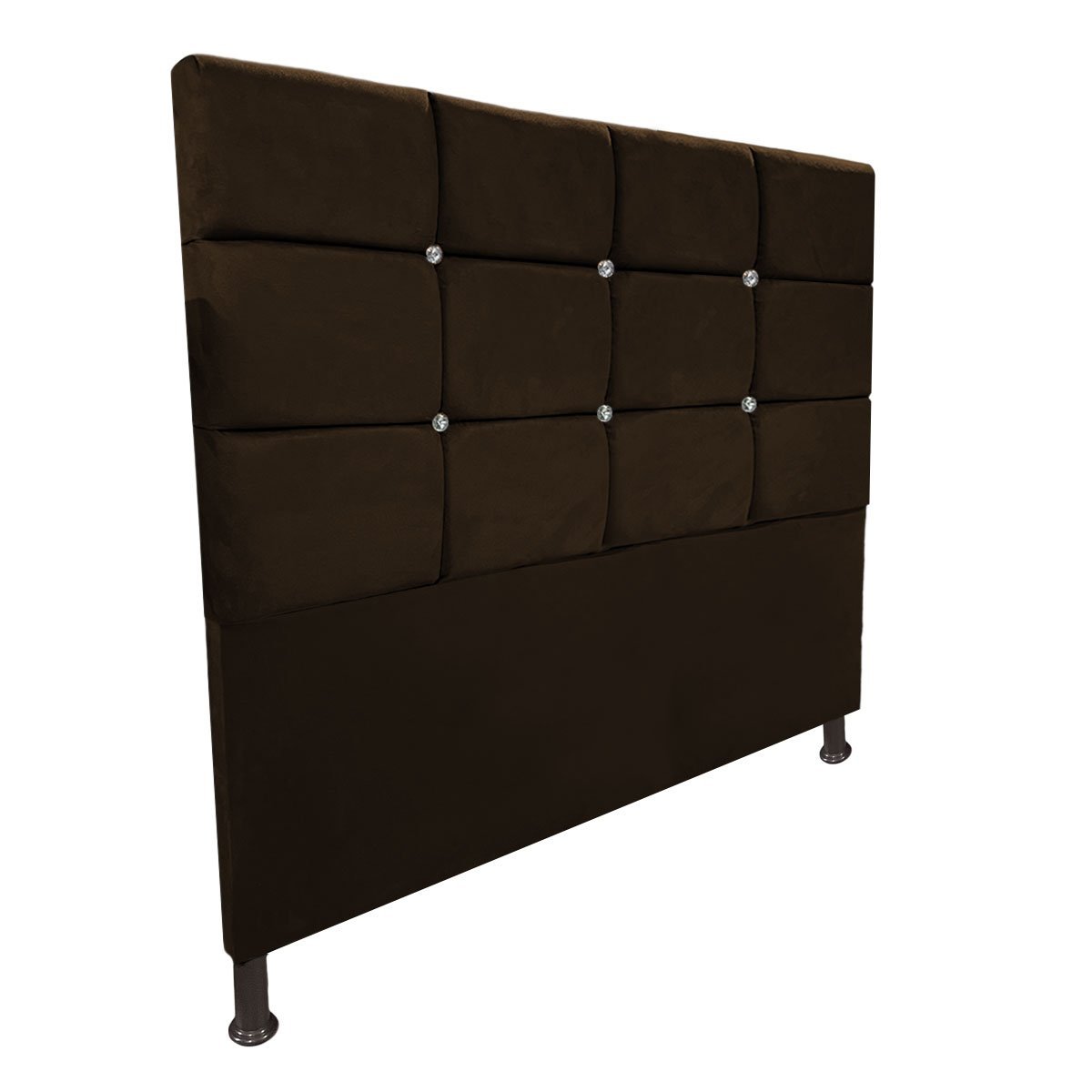 Cabeceira de Cama Box Viúva 130cm Estofada Lari Marrom