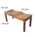 Ver imagem 2 de Banco Banqueta De Jardim varanda sala piscina 2 Lugares Madeira Demolição pátina branca MINAS ARTE P