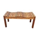 Ver imagem 1 de Banco Banqueta De Jardim varanda sala piscina 2 Lugares Madeira Demolição pátina branca MINAS ARTE P