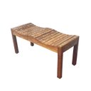 Ver imagem 3 de Banco Banqueta De Jardim varanda sala piscina 2 Lugares Madeira Demolição pátina branca MINAS ARTE P