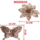 Ver imagem 5 de Pendentes Borboleta Flores Rose Gold Enfeite Natal Kit 10pçs
