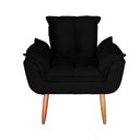 Ver imagem 3 de Kit 02 Poltrona para Sala e Quarto Decorativa Opala Suede Preto