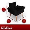 Ver imagem 2 de Kit 02 Poltrona para Sala e Quarto Decorativa Opala Suede Preto