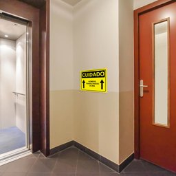 Placa de Sinalização Cuidado Homens Trabalhando Acima em Pvc - 6