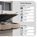Ver imagem 2 de Cama Box Baú Queen Bipartido Bege + Colchão Life D33 Pillow Top 61x158x188cm Branco - e-Shop Casa