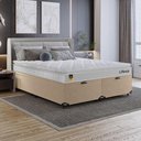 Ver imagem 5 de Cama Box Baú Queen Bipartido Bege + Colchão Life D33 Pillow Top 61x158x188cm Branco - e-Shop Casa