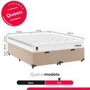 Ver imagem 3 de Cama Box Baú Queen Bipartido Bege + Colchão Life D33 Pillow Top 61x158x188cm Branco - e-Shop Casa