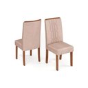 Ver imagem 5 de Conjunto: Mesa Sala Jantar Dulce Tampo Madeirado C/ Vidro Reto 180x90cm e 6 Cadeiras Zoe Cedro/off