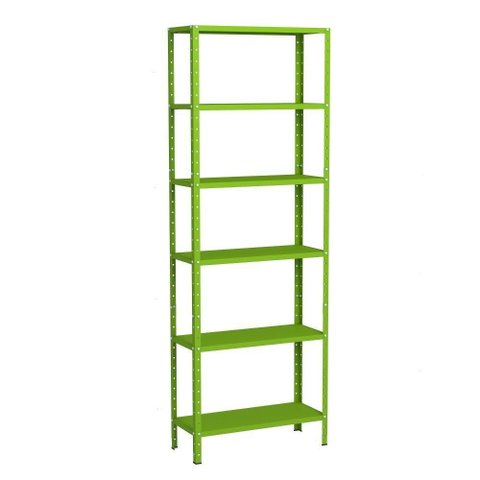 Estante 6 Prateleiras Aço Livros Quarto Cozinha Multiuso Fer Verde