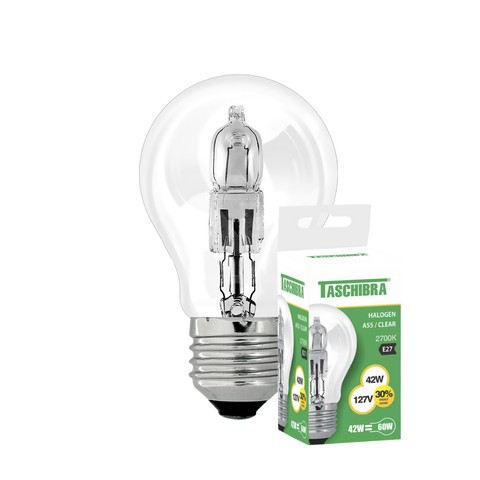 Lâmpada Halógena Taschibra A55 42w E27 2700k 110v