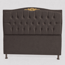 Ver imagem 2 de Cabeceira Cama Casal King Greta 195cm Estofada Corino Design Clássico