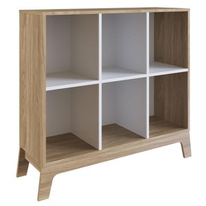 Estante Infantil Montessoriana com 6 Nichos Itapuã e Branco