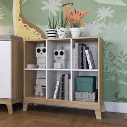 Estante Infantil Montessoriana com 6 Nichos Itapuã e Branco - 4