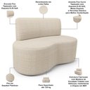 Ver imagem 4 de Sofá 2 Lugares Orgânico para Sala de Estar Living Larissa L02 Linho Palha - Lyam Decor