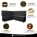 Ver mais imagens de Kit Canto Alemão para Casa Cozinha 1,25x1,60m Veludo Cinza Sofa Store