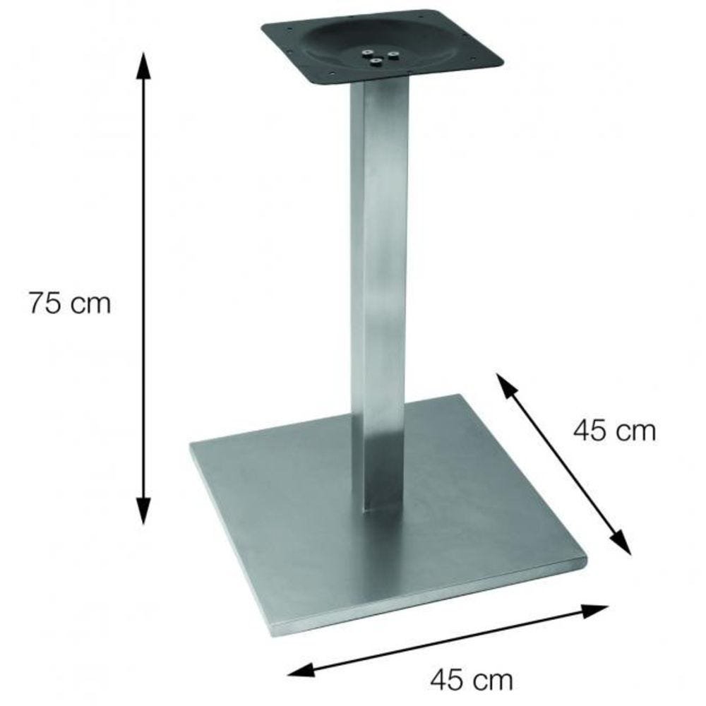 Base de Mesa Inox Quadrada 75cm - 3